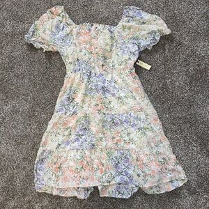 💜 Liberty Floral Mini Dress in Pastel Hues